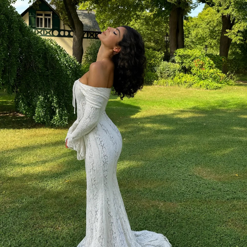 Vestido Longo Rendado - Ellior