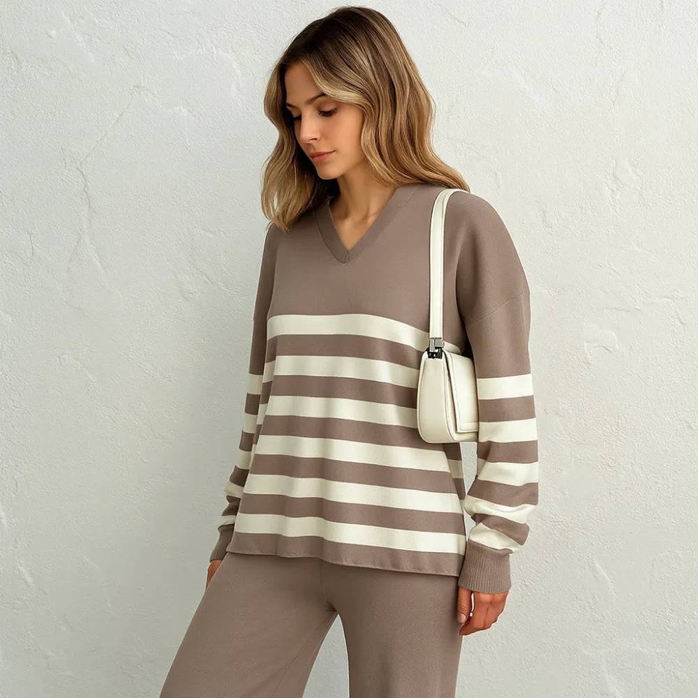 Conjunto de Loungewear Feminino Listrado - Nuuk