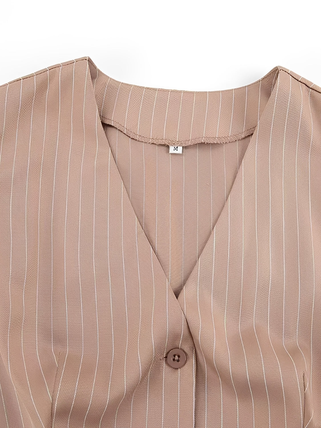 Conjunto Alfaiataria Risca de Giz Colete com Botões e Calça Pantalona - Miz