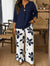 Conjunto Belice com Detalhe de Botão e Calça Pantalona Floral